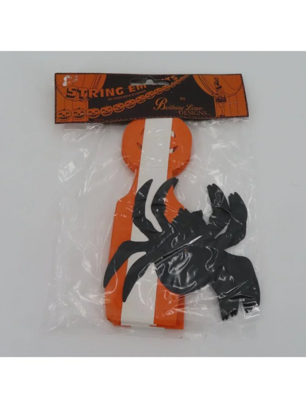 Bethany Lowe String Em Outs Halloween Spider Jack O Lantern Paper Garland NEW